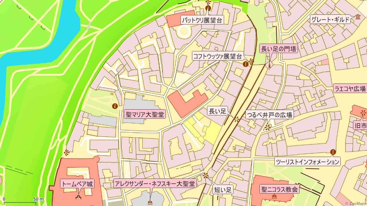 タリン旧市街・トームペア北部の地図 - Zue Maps エストニア