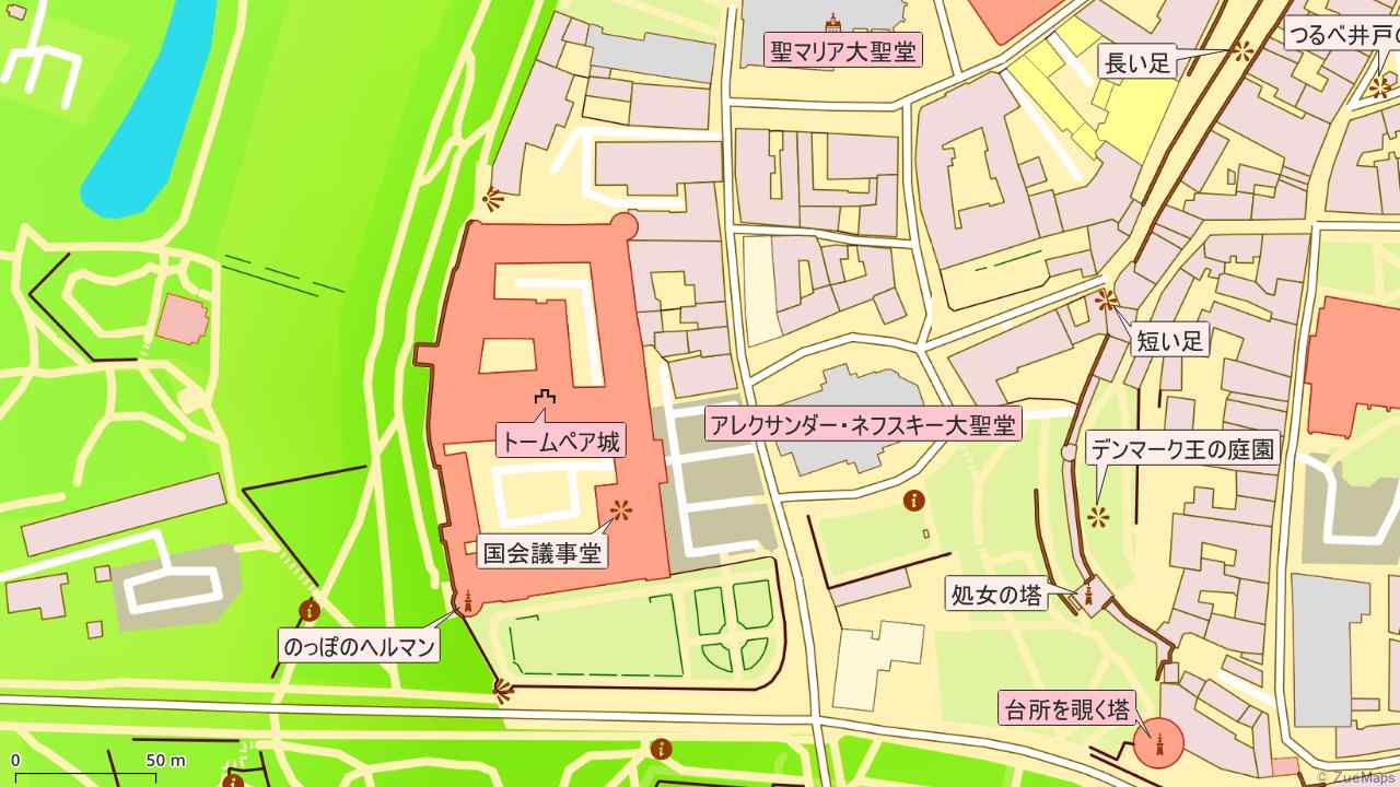 タリン旧市街・トームペア南西部の地図 - エストニア名所図会