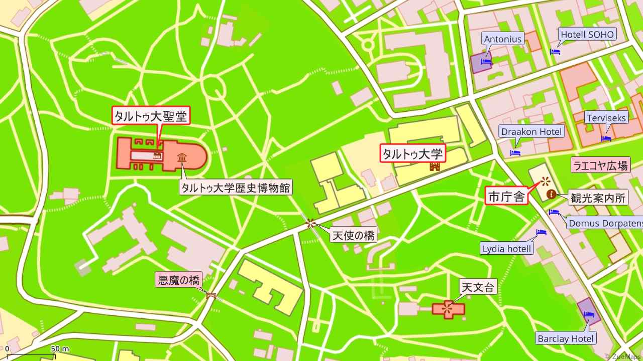 タルトゥ・トーメの丘の地図 - エストニア名所図会