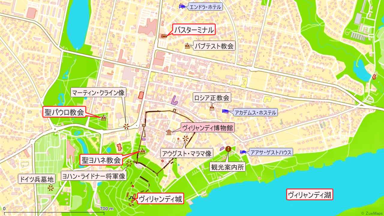 ヴィリャンディの地図 - Zue Maps エストニア