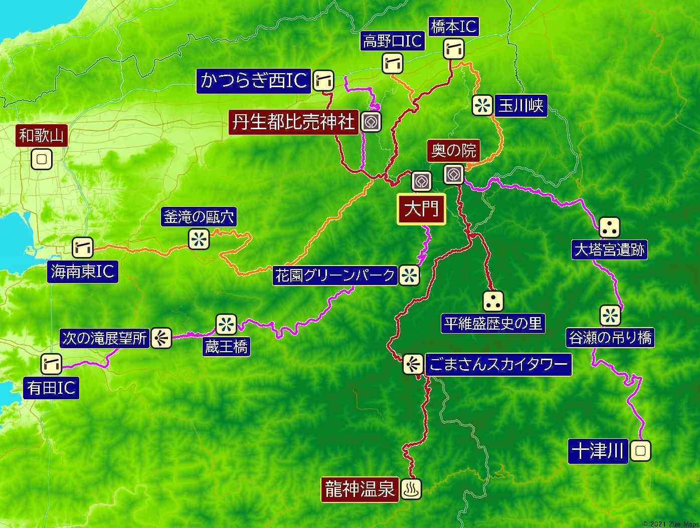 高野山周辺のドライブコース Zue Maps 高野山 21