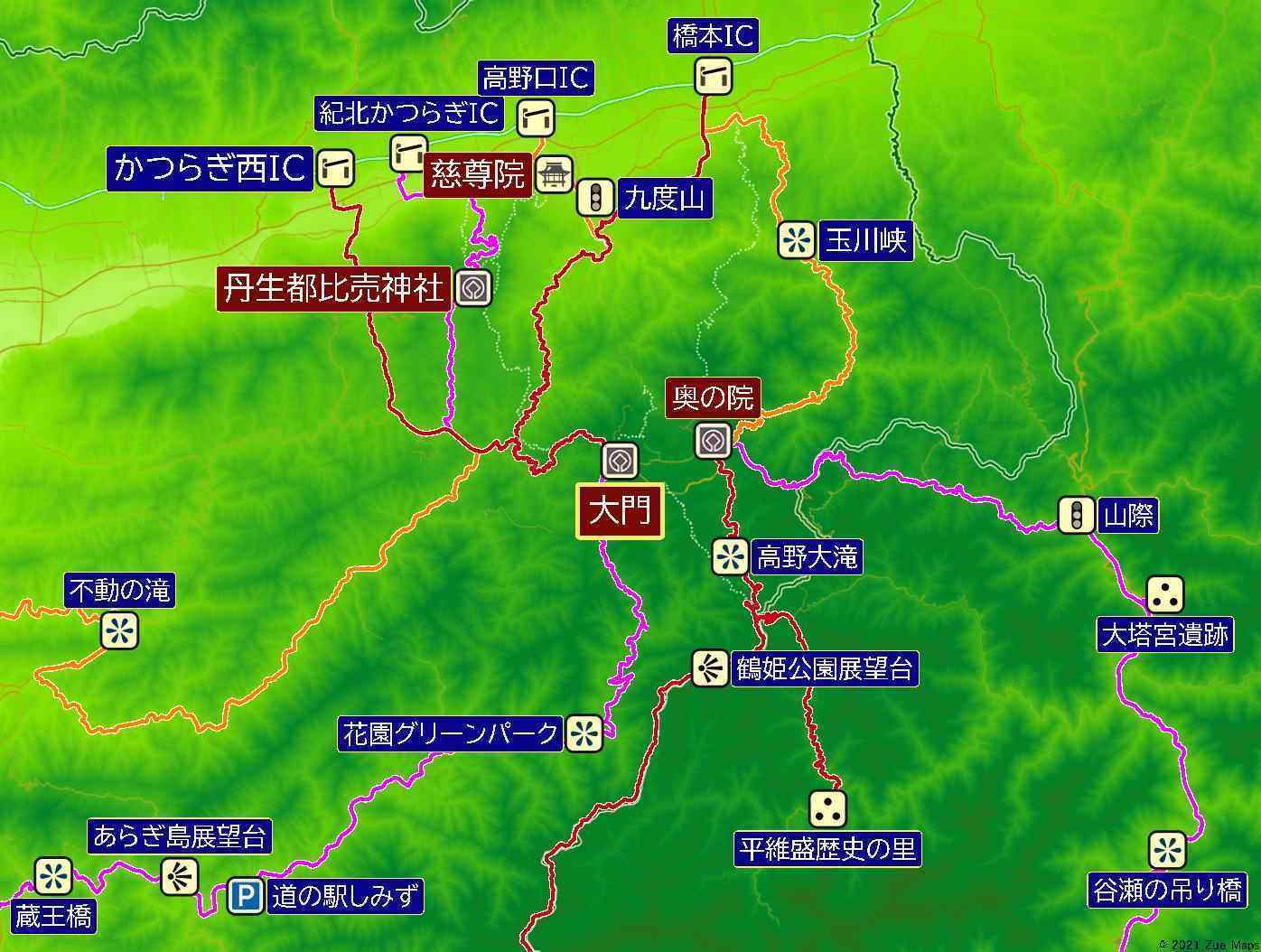 高野山周辺のドライブコース Zue Maps 高野山 21