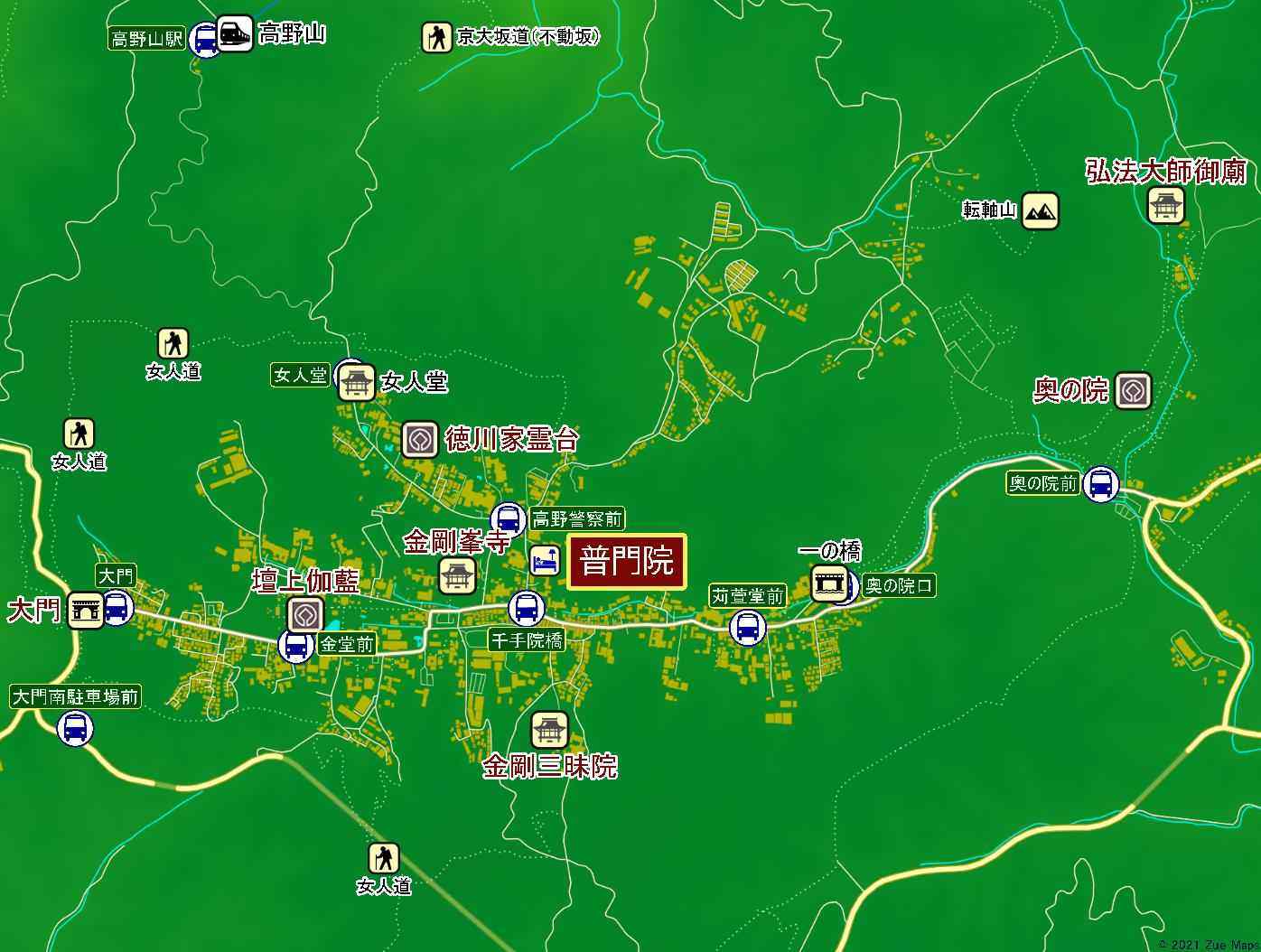 地図 普門院 高野山 の特徴と評判 予約方法の比較 Zuemaps高野山 21