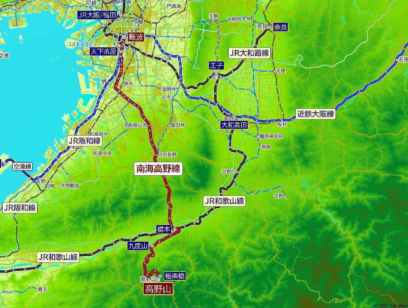 地図で解説 高野山への行き方はどれを選ぶ 電車 車 バス 飛行機を比較 Zuemaps高野山 21